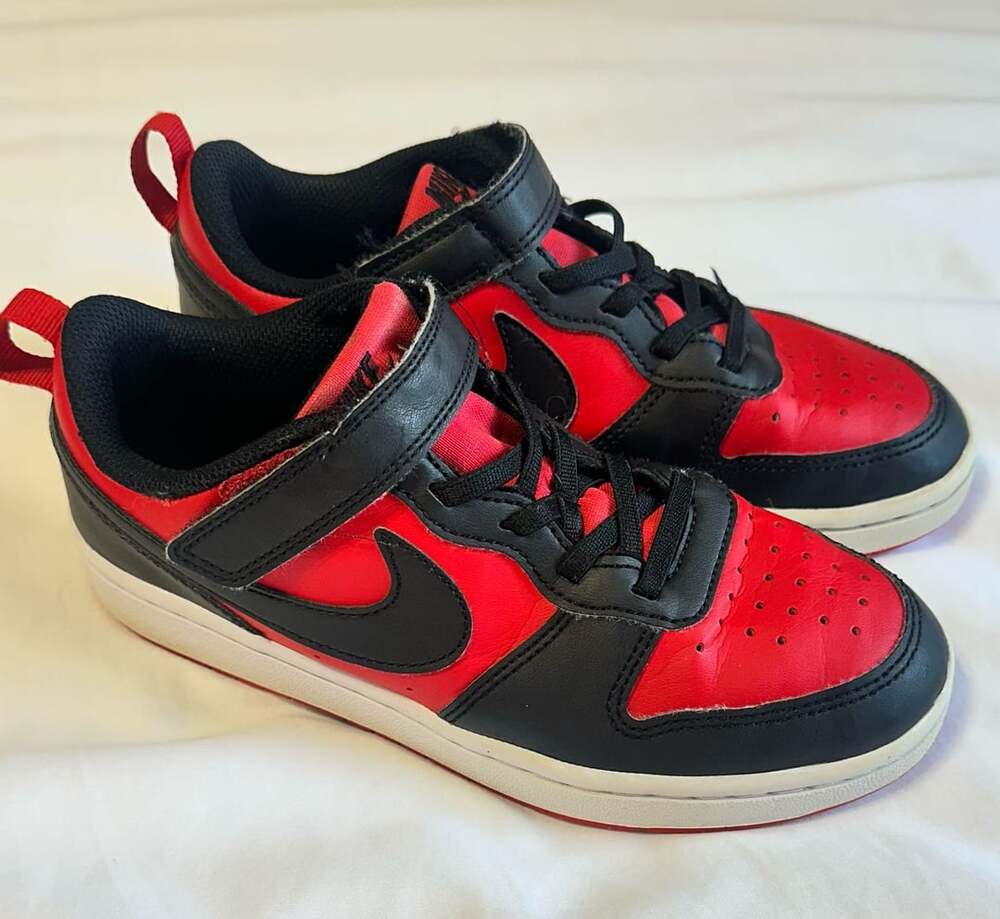 Nike Court Borough Low Recraft Red Black Kids Sneakers